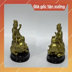 Tượng Ngài Bồ tát Văn Thù - Phổ Hiền Cao 10cm composite