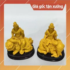 Tượng Ngài Bồ tát Văn Thù - Phổ Hiền Cao 10cm composite