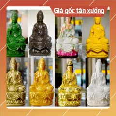 Tượng ngài Quan Thế Âm Bồ Tát ngồi tòa cao 18cm-Nhiều mẫu