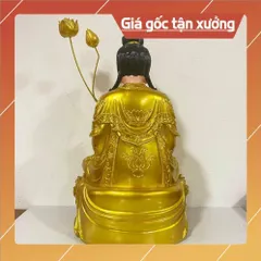 Tượng Thế Chí Bồ Tát Ngồi 45cm Màu Vàng Nhựa Composite VÀNG ĐẸP, CÓ HOẢ TỐC