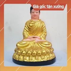Tôn tượng phật bổn sư poly, nhựa composite ngồi 30cm