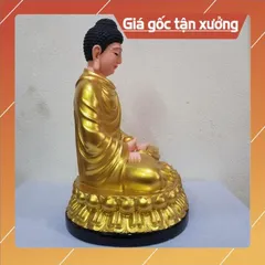 Tôn tượng phật bổn sư poly, nhựa composite ngồi 30cm