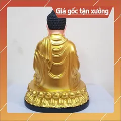 Tôn tượng phật bổn sư poly, nhựa composite ngồi 30cm