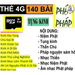 TN54 -  Thẻ Nhớ 4G Chép Sẵn 140 Bài Tụng Kinh, Niệm Phật