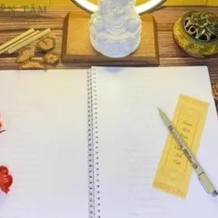 Tặng viết_Sổ tay A5 chép kinh chữ Mờ địa tạng bồ tát bổn nguyện CHŨ MÒ