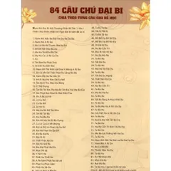 Tờ giấy chú 84 Câu Chú Đại Bi 1 mặt nấu ép platics