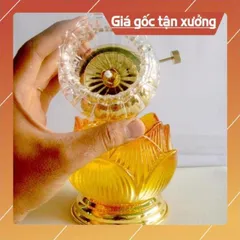 đèn dầu hoa sen vàng thờ cúng bàn thờ 🌺 có hoả tốc