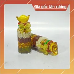 Chai Ngũ Cốc Phong Thuỷ Thu Tài Hút Lộc Chiêu Phương có Kích Thước Nhí , Chai Tháp ( Kèm Thỏi Vàng) HOẢ TỐC