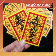 Ấn trần triều - Combo 20/50/100 thẻ ấn vàng bình an, may mắn - ấn nhà trần ép plastic bền đẹp giá sĩ