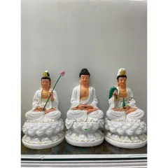 Bộ Tây Phương Tam Thánh, Tam Thế Phật, A Di Đà, Quan Âm, Đại Thế Chí chất liệu poly cao 30cm COMPOSITE