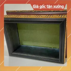 Đôn Gỗ Hình Chữ Nhật Có Hoa Văn Màu Vàng Nổi Nhiều CÓ HOẢ TỐC