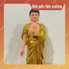 Tượng Tây Phương Tam Thánh Đứng 40cm nhựa composite vàng vẽ hoả tốc