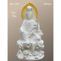 TÔN TƯỢNG QUAN ÂM TỰ TẠI CAO 40CM NGỒI QUÁ ĐẸP, 4 MÀU KHÁCH CHỌN