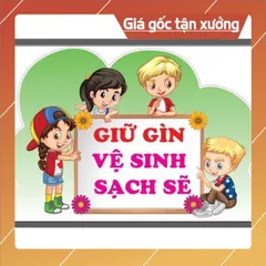 Tờ giấy Các góc-nhắc nhở trang  trí lớp tiểu học ép plastic sẵn băng keo đính tường cao 40cm