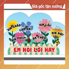 Tờ giấy Các góc-nhắc nhở trang  trí lớp tiểu học ép plastic sẵn băng keo đính tường cao 40cm