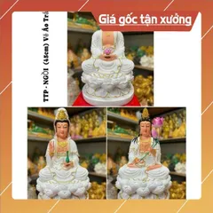 Bộ Ta Bà Tam Thánh, Tam Thế Phật cao 45cm chất liệu poly hàng đẹp 🌼🌼 có hoả tốc