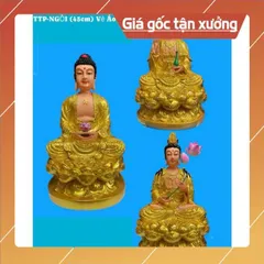 Bộ Ta Bà Tam Thánh, Tam Thế Phật cao 45cm chất liệu poly hàng đẹp 🌼🌼 có hoả tốc