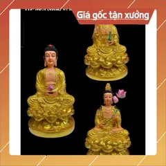 Bộ Ta Bà Tam Thánh, Tam Thế Phật cao 45cm chất liệu poly hàng đẹp 🌼🌼 có hoả tốc