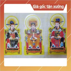 Bộ tranh ngọc hoàng, nam tào, bắc đẩu, đương niên đương cảnh cao 41cm