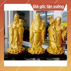 Bộ tượng Tam Đa-Ba ông Phúc Lộc Thọ cao 19cm hoả tốc