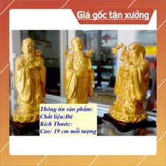 Bộ tượng Tam Đa-Ba ông Phúc Lộc Thọ cao 19cm hoả tốc