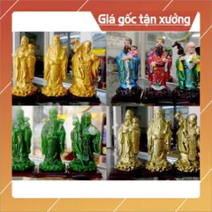Bộ tượng Tam Đa-Ba ông Phúc Lộc Thọ cao 19cm hoả tốc