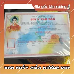 100  tờ chứng điệp Quy y tam Bảo, Phó chúc vãng sinh Tây Phương tịnh độ 1 tờ a4 bìa cứng