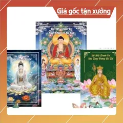 Combo 3 quyển tô tranh phật, Phậtt tổ 90 tranh, địa ttạng 100 tranh, bồ tátt 70 tranh khổ a4