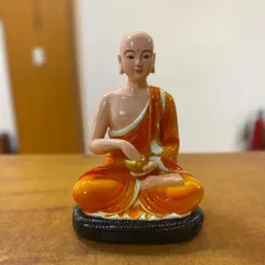 Tượng Sivali thánh tăng- màu vàng , màu cam cao 30cm mẫu đẹp composite