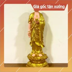Tôn Tượng Phật A Di Đà Đứng 70cm Màu Vàng Nhựa Composite vàng nhủ