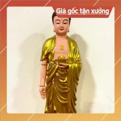 Tôn Tượng Phật A Di Đà Đứng 70cm Màu Vàng Nhựa Composite vàng nhủ