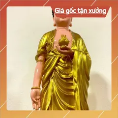 Tôn Tượng Phật A Di Đà Đứng 70cm Màu Vàng Nhựa Composite vàng nhủ