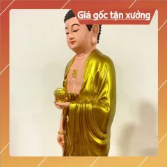 Tôn Tượng Phật A Di Đà Đứng 70cm Màu Vàng Nhựa Composite vàng nhủ