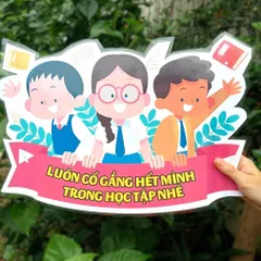 Tờ Hiệu lệnh trang trí lớp tiểu học nhiều mẫu, hình dán nhắc nhở học sinh ép plastics siêu bền a3 a4