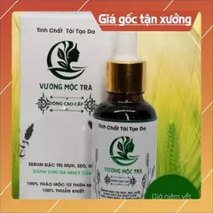 Serum tái tạo da CAO CẤP VƯƠNG MỘC TRÀ chai 30ml chuyên mụn, nám, tàn nhang, sẹo nhanh bong TẶNG BỘT