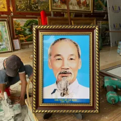 Khung ảnh Bác Hồ treo tường, để bàn, đủ kích thước có hoả tốc