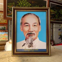 Khung Khung ảnh Hồ CHí Minh ( tranh có khung ) nhiều kích thước  có hoả tốc