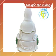 Tôn Tượng Quan Thế Âm Bồ Tát Ngồi 30cm Nhựa Composite có hoả tốc