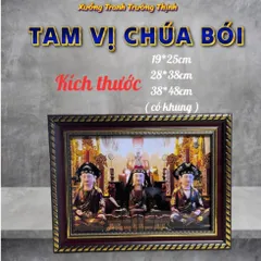 Khung Tranh TAM VỊ CHÚA BÓI - có khung  có hoả tốc