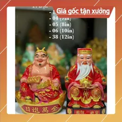 Bộ Thần Tài _ Thổ Địa ngồi thỏi vàng có hoả tốc