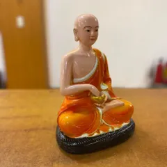 Tượng Sivali thánh tăng- màu vàng , màu cam cao 30cm mẫu đẹp composite 2 màu
