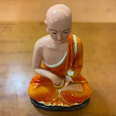 Tượng Sivali thánh tăng- màu vàng , màu cam cao 30cm mẫu đẹp composite 2 màu