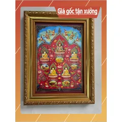 Khung Tranh thờ HỒN THIÊN SÔNG NÚI bền màu + Khung ảnh sáng đẹp