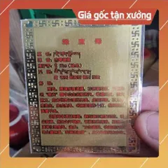 kim bài linh phù  lục độ phật mẫu HÀNG CAO CẤP, có hoả tốc