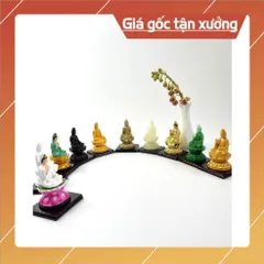 Tượng Bồ Tát đặt taplo xe oto bình an, tượng Quan Âm thờ may mắn - Vàng đất cao 12cm có hoả tốc