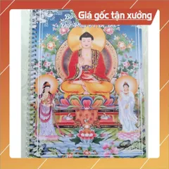 Combo 3 quyển tô tranh mờ giấy A4 ( Đức Phật, Bồ tát, Địa tạng) gáy lò xo tặng 1 vỏ bút + 9 ngòi tô