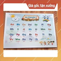 Combo 3 Bảng KHỔ A3 30CM X 40CM Học Tiếng Anh: Số, Chữ Cái, Phiên Âm IPA – A4 Ép Plastic, Màu Sắc Sinh Động
