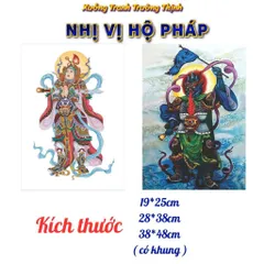 Khung Tranh NHỊ VỊ HỘ PHÁP - Có khung  có hoả tốc