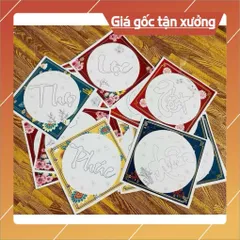 COMBO 10 Chữ Thư pháp tô màu (giấy bìa dày c300 tô màu nào cũng được)