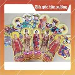 Bộ tranh cúng 15 bức đầy đủ cao 41cm ép plastic